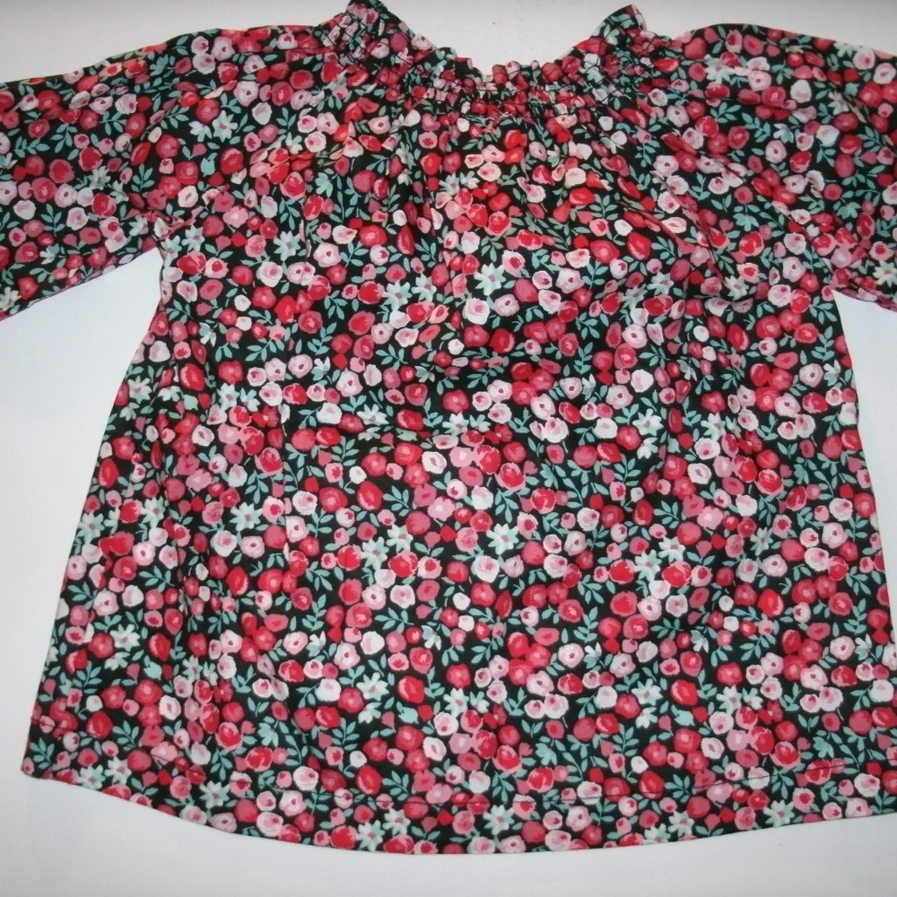 Carter's Girls Smocked Floral Top Red Pink Long Sleeve 9 Months New